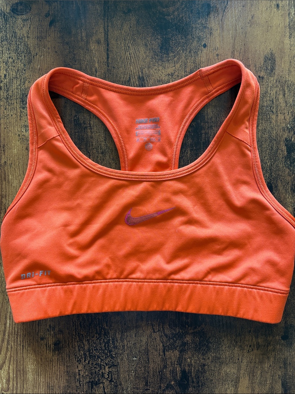 Nike Pro Orange Racerback Sports Bra XS